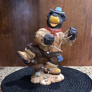 Cowboy Bear Figurine - Brown and Black
